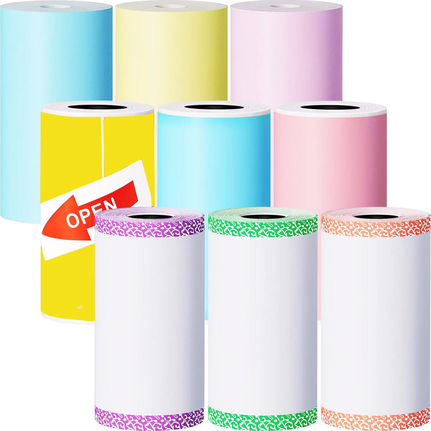 9 Rolls Thermal Printer Paper Adhesive 