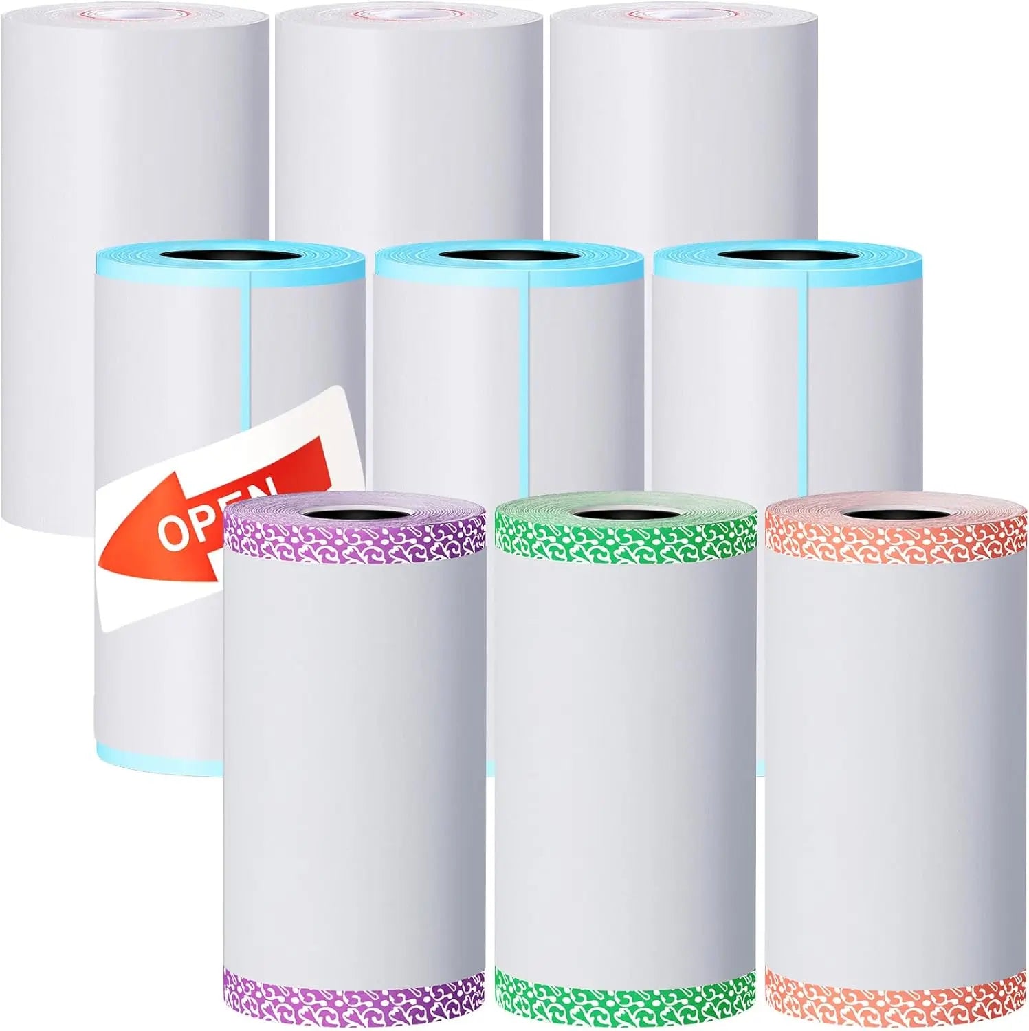 9 Rolls Thermal Printer Paper Adhesive 